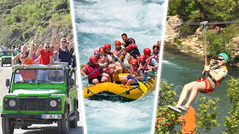 Side Jeep Safari Zipline ve Rafting 3’ü 1 Arada